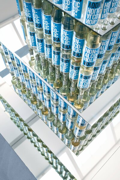 Non-Alcoholic Vodka Tower, 2006 installed at von Bartha, Basel, 2015. Detail.