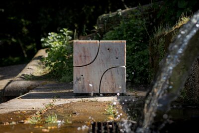 Fish Cube installed in Mosteiro de Tibães, Portugal, 2024. 