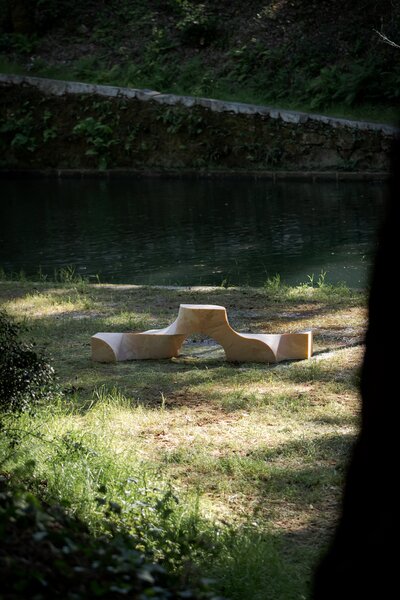 Fish Cube installed in Mosteiro de Tibães, Portugal, 2024. 