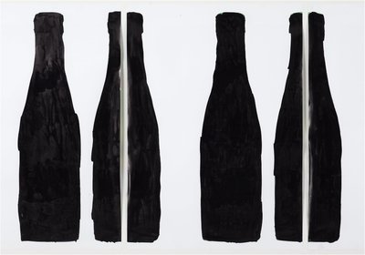 Guaraná Power poster painted with black paint as response to the work being censored by the São Paulo Biennial, 2006.